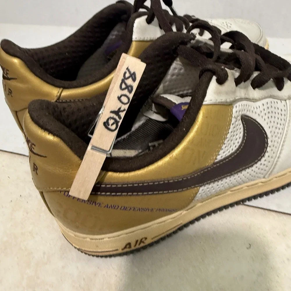 Nike Air Force 1 Low 07 Supreme 25th Anniversary 315087-121 White Gold Brown 8.5